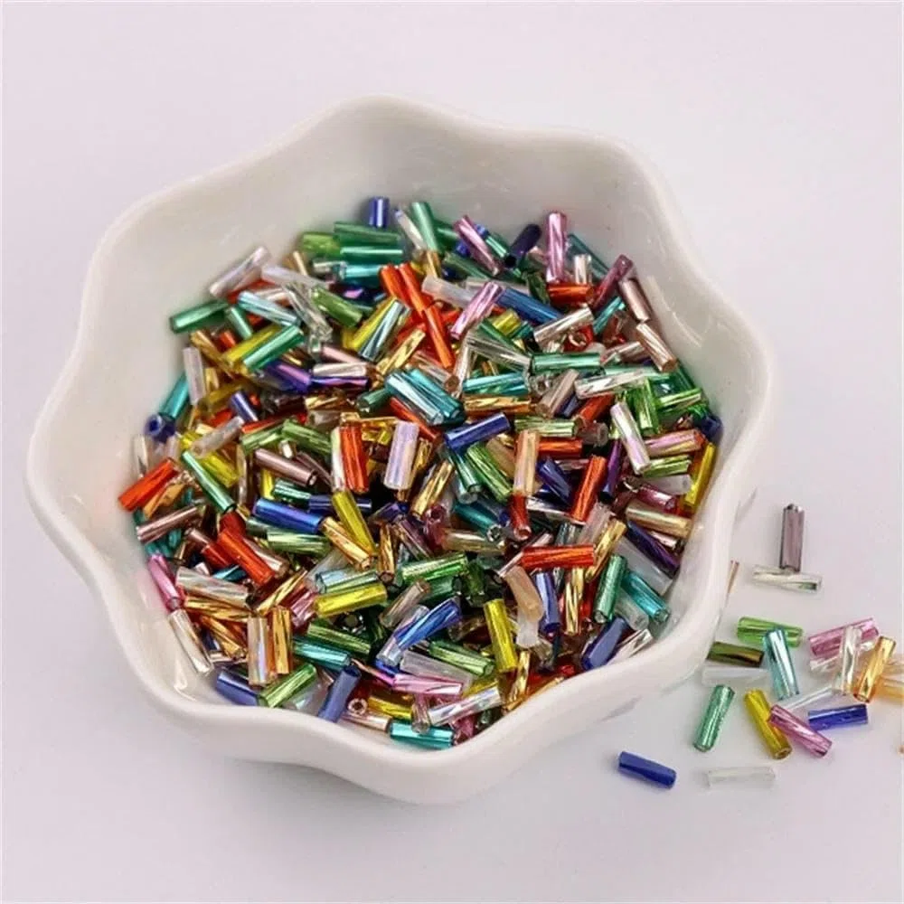 300 cuentas tubulares 11/0 de 2 x 6 mm, cuentas de vidrio helicoidales para pulseras, joyas, confección de vestidos y accesorios de ropa - Dorado oscuro 9-2 x 6 mm, 450 g, 13500 unidades