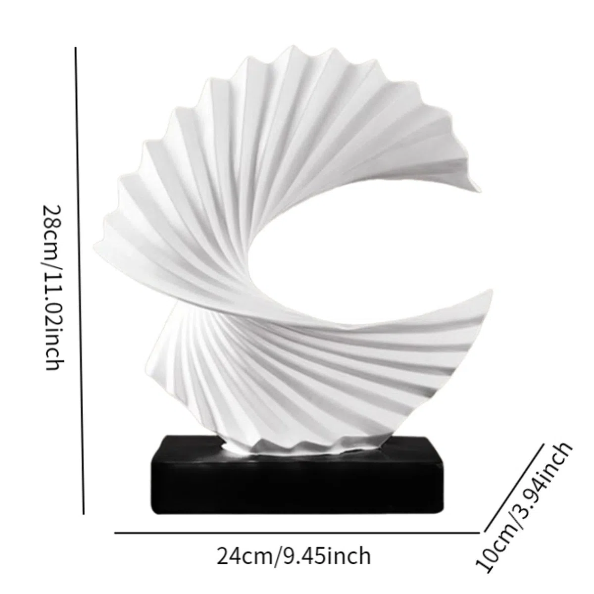 Fenteer Estatua de Ola de océano, Adorno de Escritorio, Centro de Mesa, Regalo, decoración del hogar, Escultura Artesanal, Figura de Resina para, Blanco