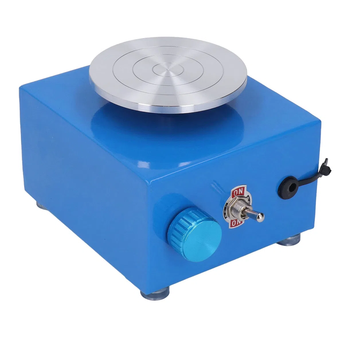 Mini torno de alfarería, pequeña máquina eléctrica para modelar cerámica, kit de torno de cerámica para la enseñanza escolar, bar de alfarería, bricolaje casero, azul