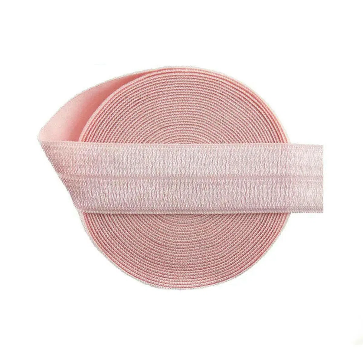 Rollo de 50 100 yardas de cinta elástica de satén de licra, brillante, de 20 mm de grosor, para doblar, para diadema, vestido, costura, color rosa perla, 100 yardas