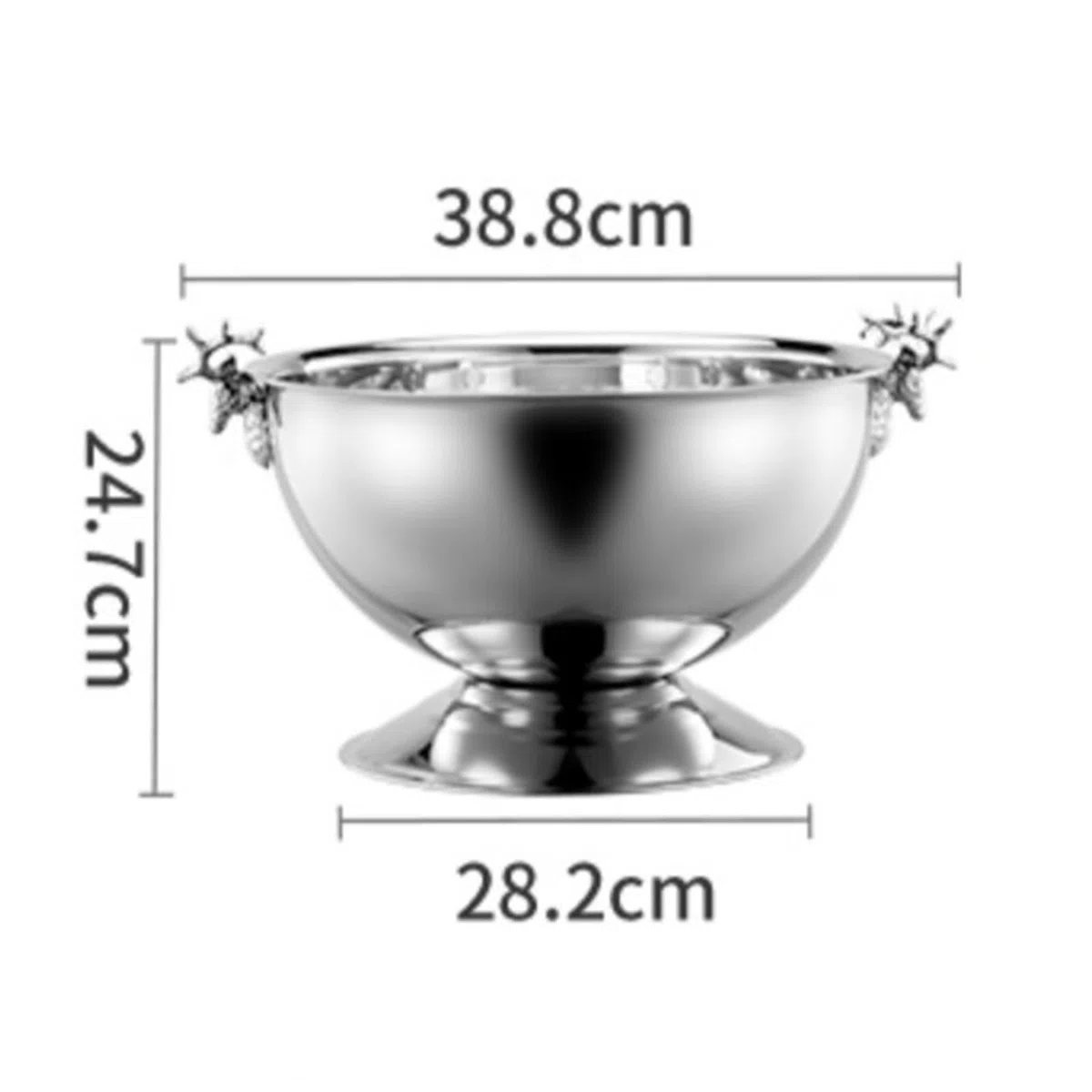 Cubo de Hielo Cubo de Hielo Acero Inoxidable 13,5 l for Bar, Almacenamiento champán y Cerveza con asa Cubo de Hielo frío para Barra(Silver)