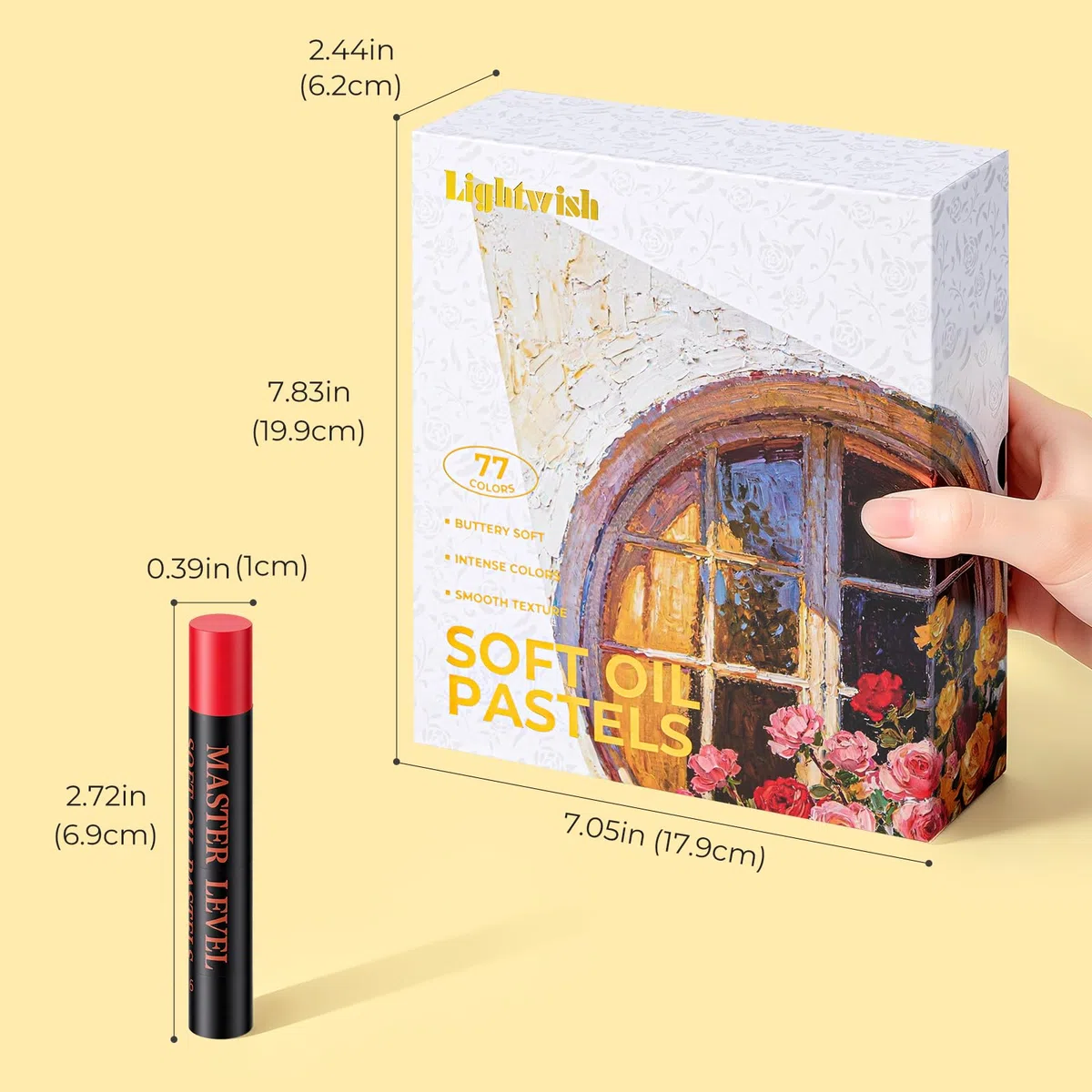 LIGHTWISH Pasteles al óleo suaves, juego de 77 colores florales (78 unidades, 2 blancos incluidos), textura suave y suave, alta resistencia a la luz, ideal para artistas, estudiantes y principiantes