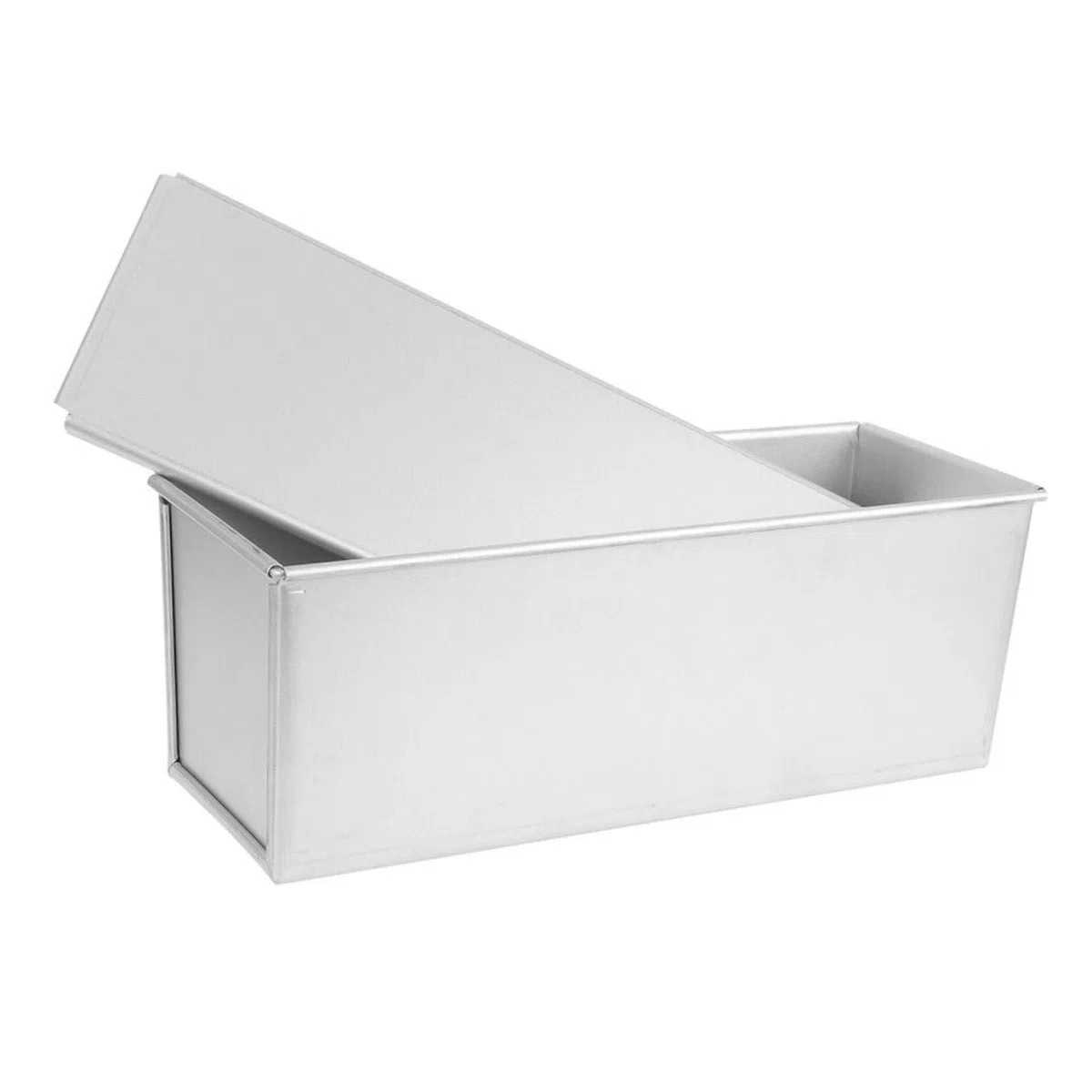 Molde para Tostadas con Tapa de Aleación de Aluminio Plata | Gran Capacidad, Antiadherente Calor Rápido, Calentamiento Uniforme, Uso en Cocina y Repostería