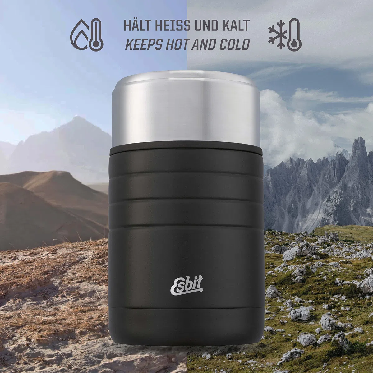 Esbit FJ1000TL-BK Thermal Container, Black, 1000 ml
