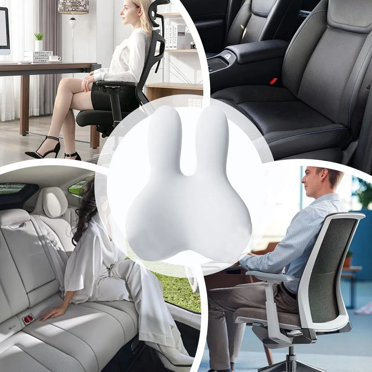 Almohada Lumbar Cojines Ergonómicos Para Silla | Almohada De Soporte Para La Espalda Con Correas Ajustables Para Profesores Pasajeros Hogar Sala De Estar Lugar De Trabajo