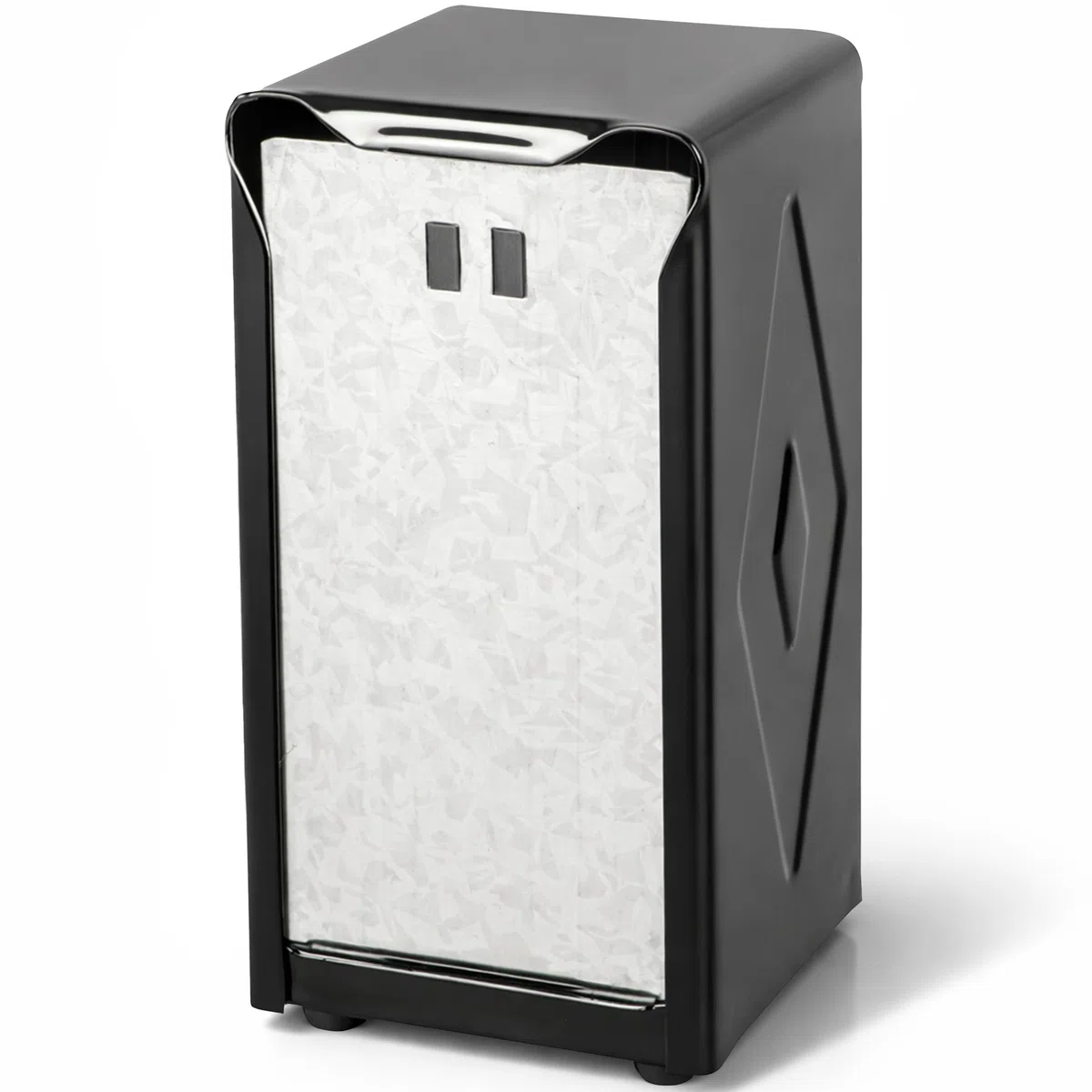 San Jamar Tabletop Napkin Dispenser, Tall Fold, 3-3/4 x 4 x 7-1/2, Capacity: 150, Black by San Jamar