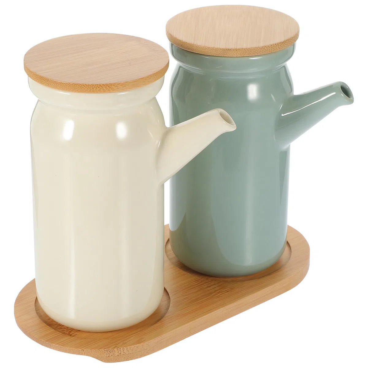 Toyvian Botes de Cerámica para Condimentos con Base Dispensadores de Aceite y Salsa de Soja para Cocina Botellas para Vinagre y Aderezos Organizadores de Especias para Hogar y Restaurante