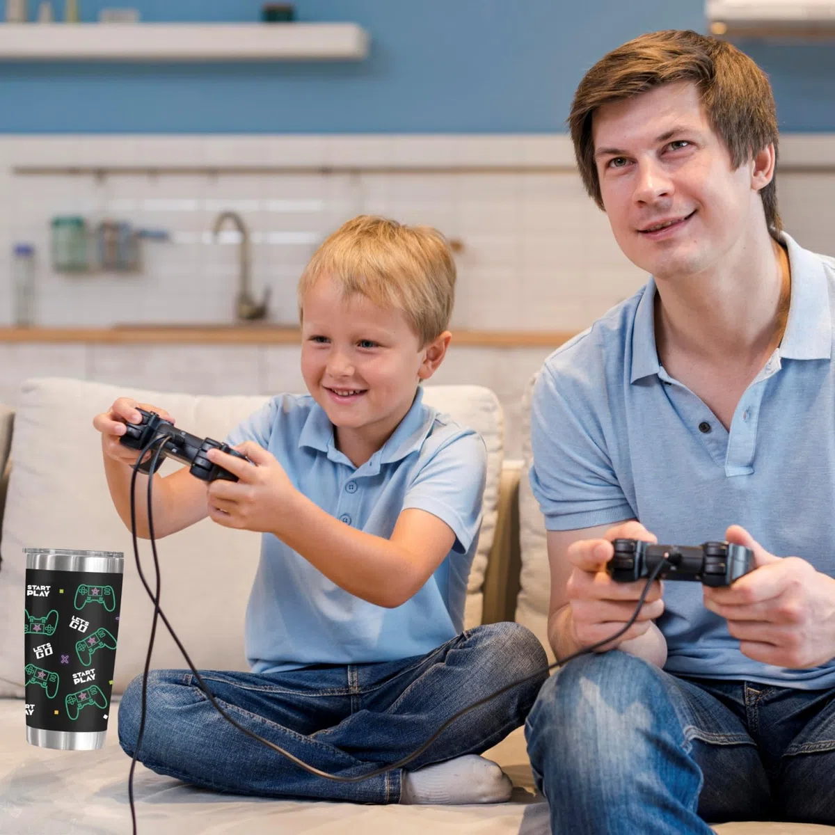 Taza para jugadores, regalo para adolescentes y niños, adolescentes, hombres, hijo, papá, novio, marido, padre, Pascua, cumpleaños, Navidad, controlador de videojuegos, taza de acero