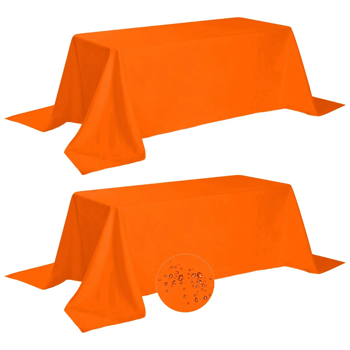 Fokitut Paquete de 2 manteles rectangulares impermeables, 90 x 156 pulgadas, resistentes a las manchas y a las arrugas, mantel de tela para cocina, comedor, boda, fiesta, cena de vacaciones, color