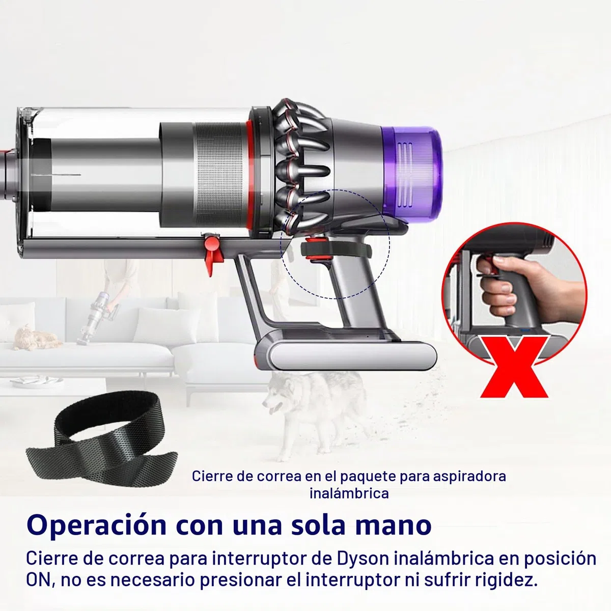 Portek Accesorio de aspiradora de pelo de perro para Dyson V15 V12 V11 V10 V8 V7 V6 G5 GEN5 Outsize V6, kit de herramientas de cepillo de aseo para mascotas con adaptador de manguera de extensión