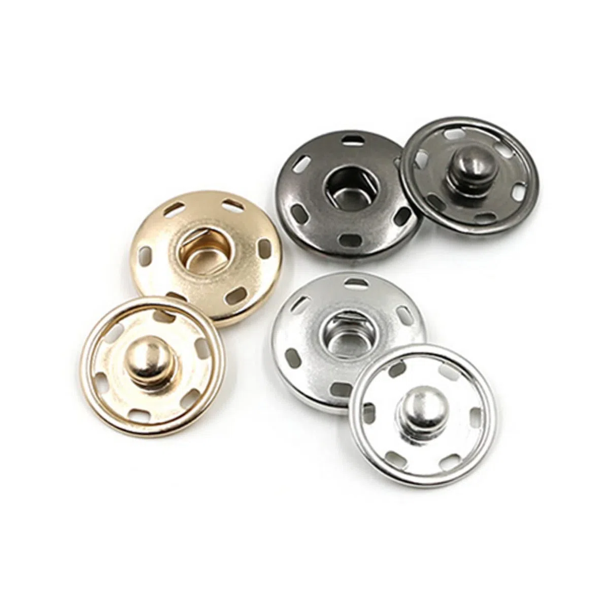 Operitacx 750 Juegos De Botones A Presión Para Manualidades Cierres A Presión De Metal De 15 Mm Cierres A Presión Para Coser Material De Latón Plateado.