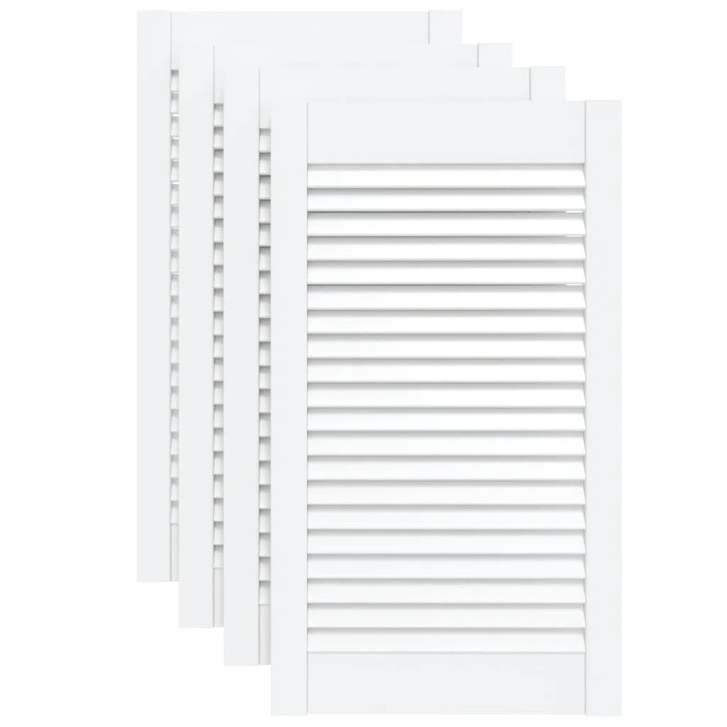 Genérico Puerta de Armario Lamas 4 uds Madera Pino Blanco 69x39,4 cm,Bricolaje,Accesorios de Bricolaje,Ferretería para armarios,Puertas de armarios-151162
