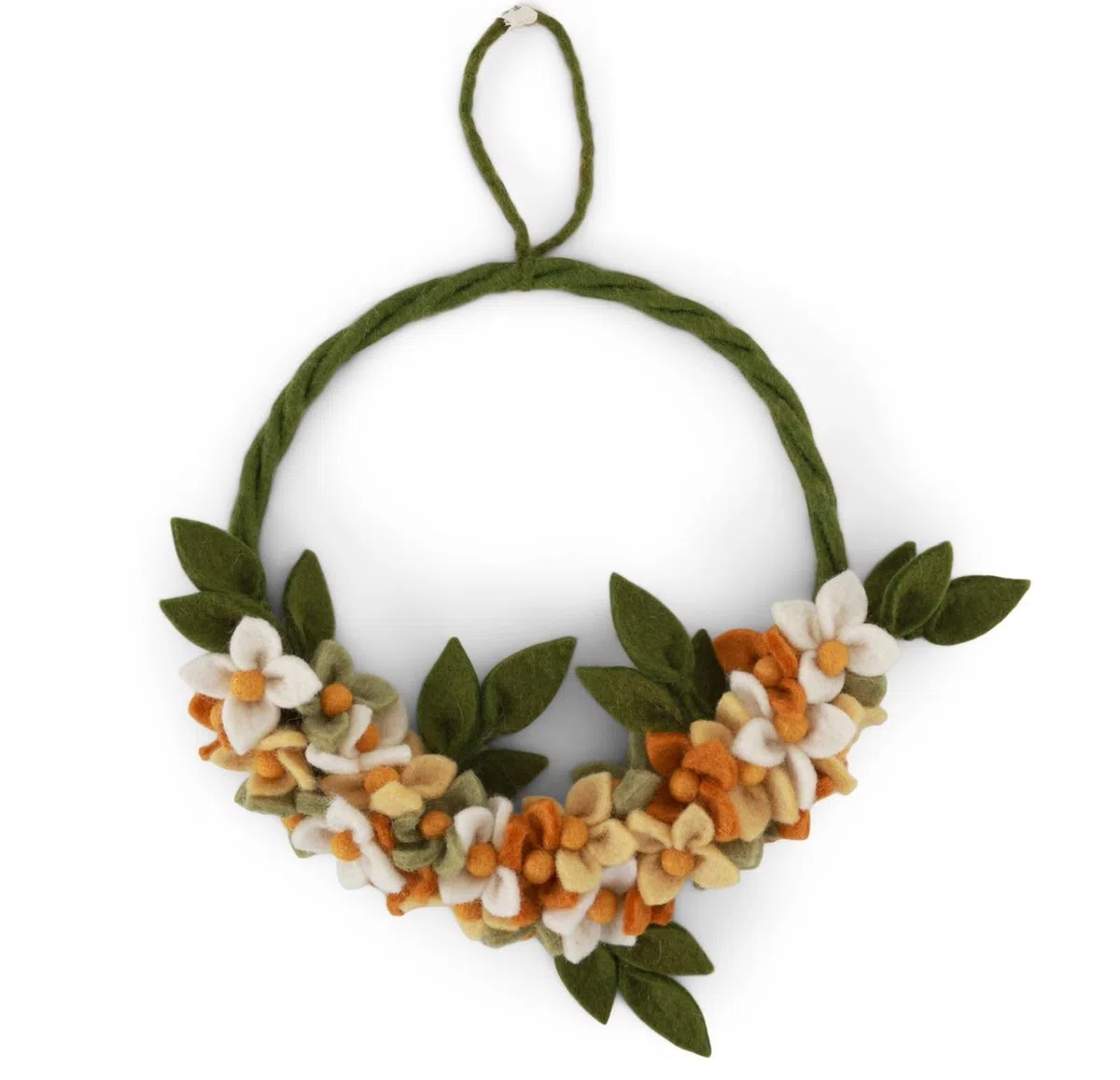 Hecho a mano y certificado de comercio justo | Gry & Sif | Elegante diseño danés x Nepali Artesanos | Corona de flores de amanecer – Amarillo | Decoración de Pascua