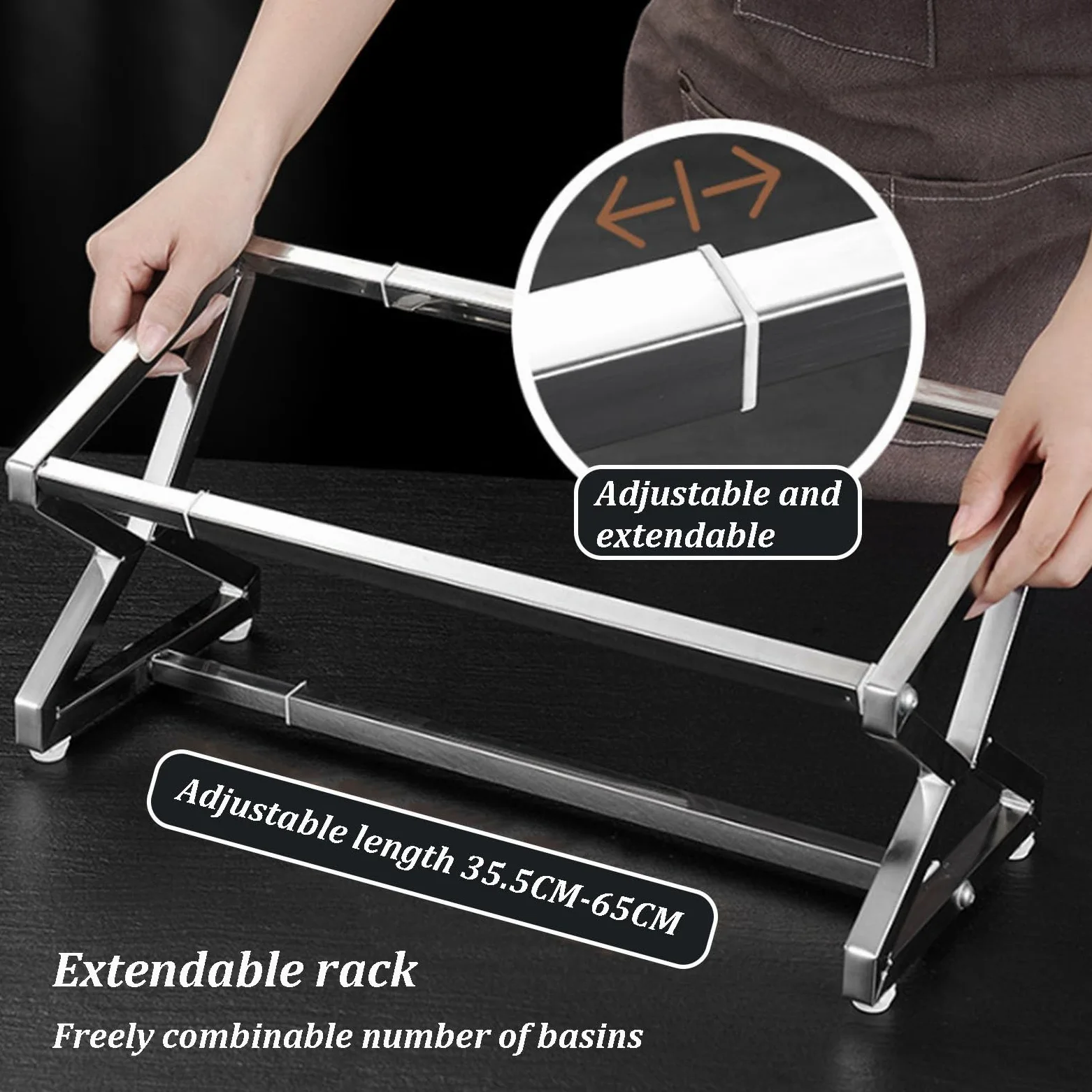 Estación de acero inoxidable para pizza con cuchara, organizador de condimentos con bandeja dispensadora de tapa, estante expandible para especias para salsas e ingredientes de frutas