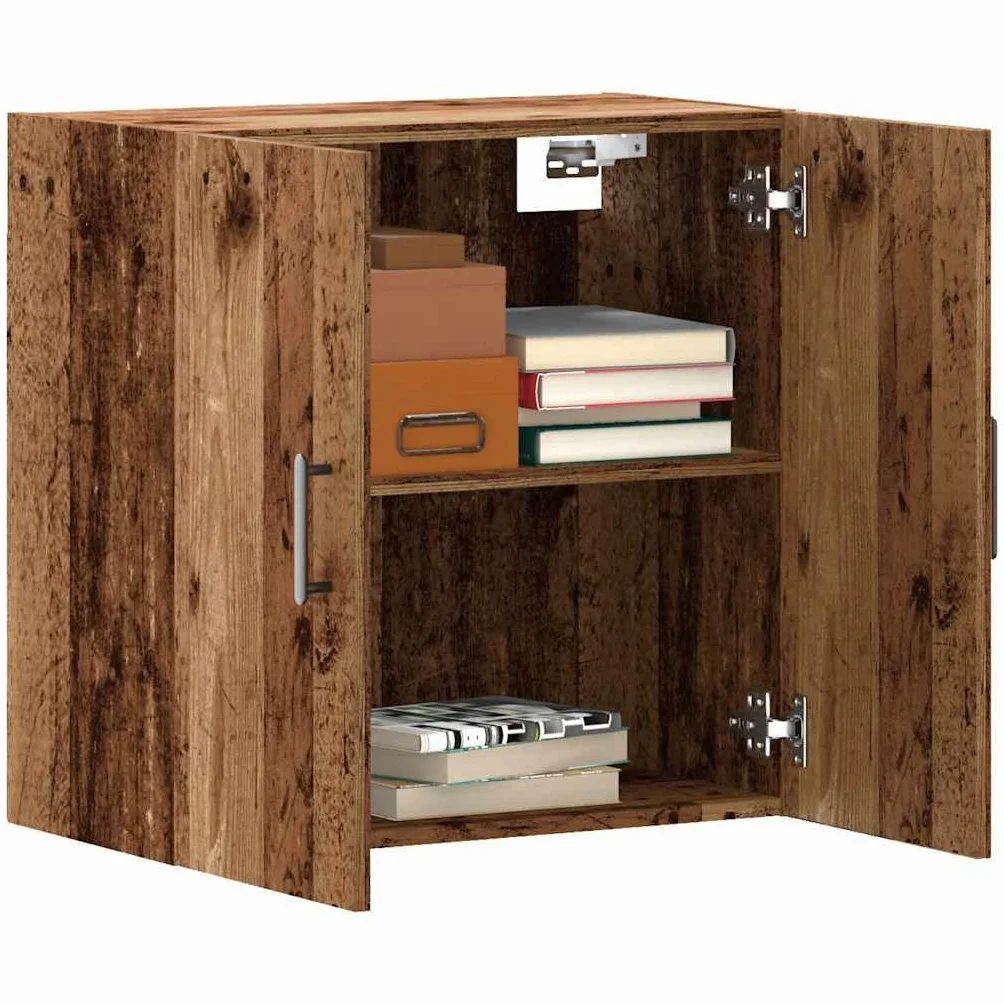 vidaXL Armario Pared Madera ingeniería Envejecida 60x31x60 cm, Armario montado en la Pared, Armario de Almacenamiento, Armario de Pared Colgante