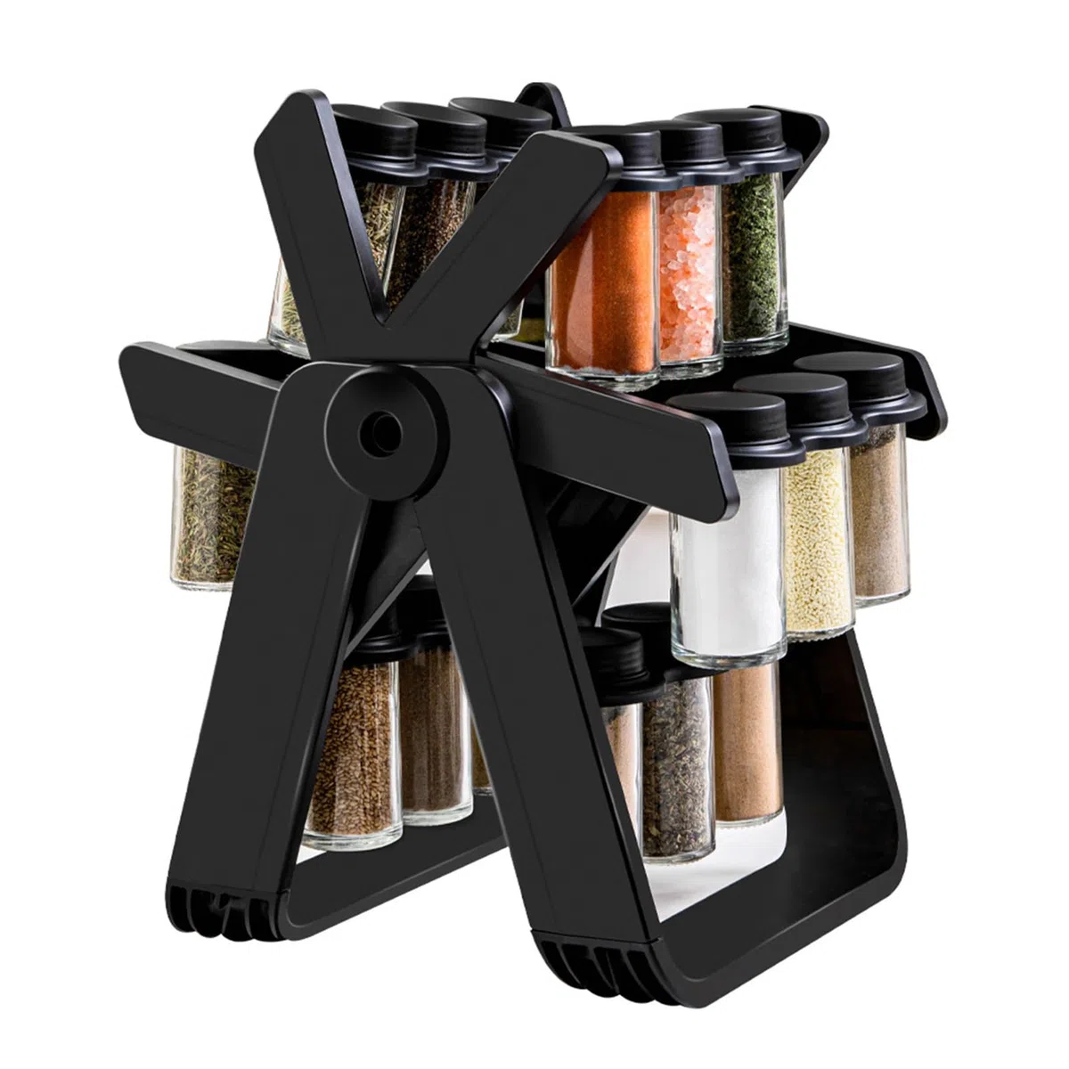 Especiero Giratorio de 360° con Tarros Etiquetados Organización Eficiente de la Cocina para Entusiastas la Cocina Moderno Soporte para Especias Encimera