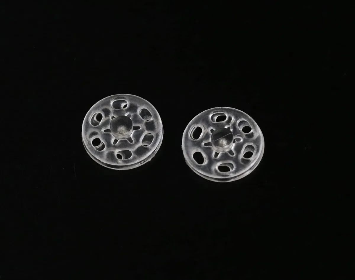 GANSSIA Botones a presión de plástico de color transparente de 15 mm para coser camisas, prendas, paquete de 80 unidades