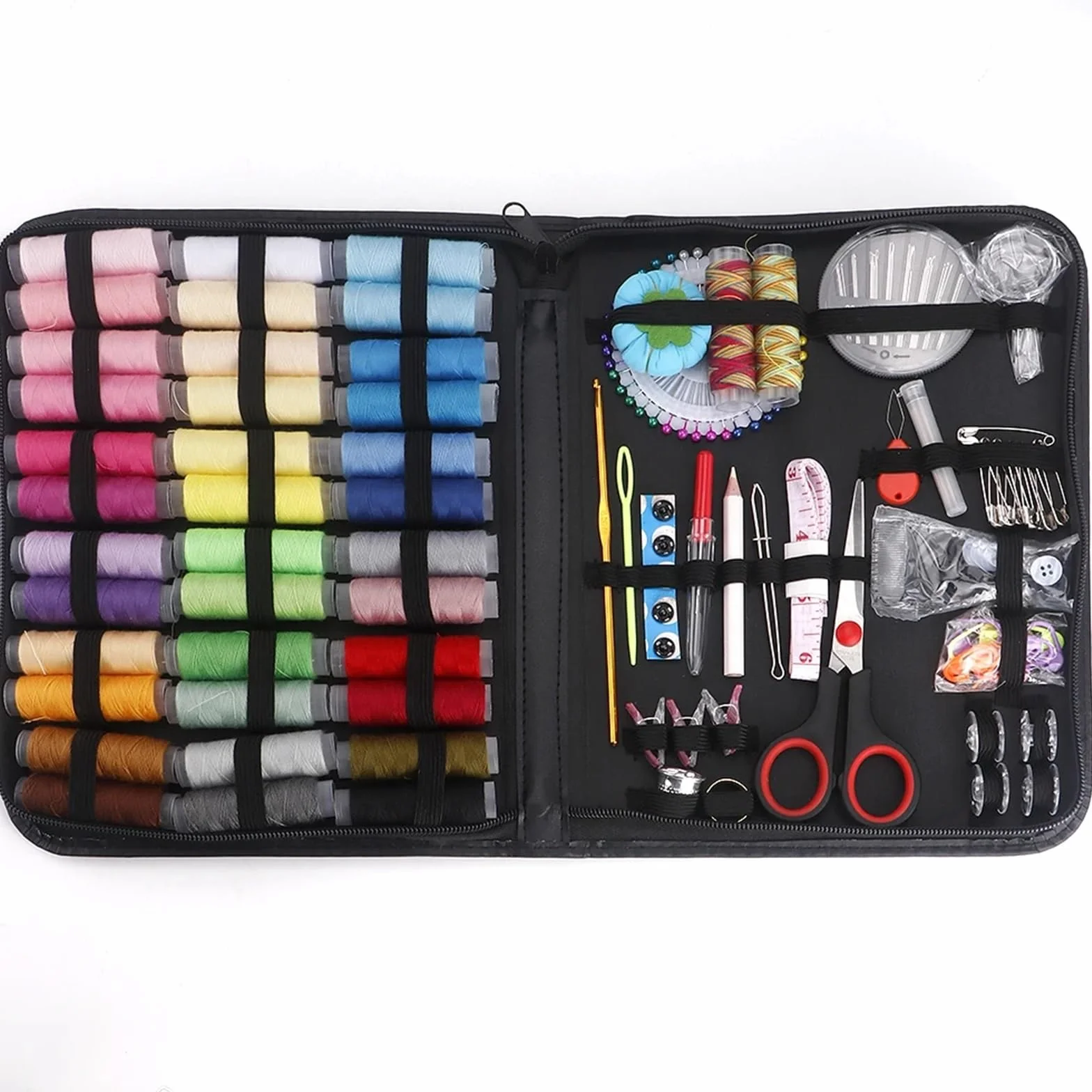 Kit for principiantes (hilo multicolor, agujas, tijeras y dedal). de reparación emergencia viaje. Accesorios suministros costura Kit de costura de viaje(A 280Pcs-1Set)