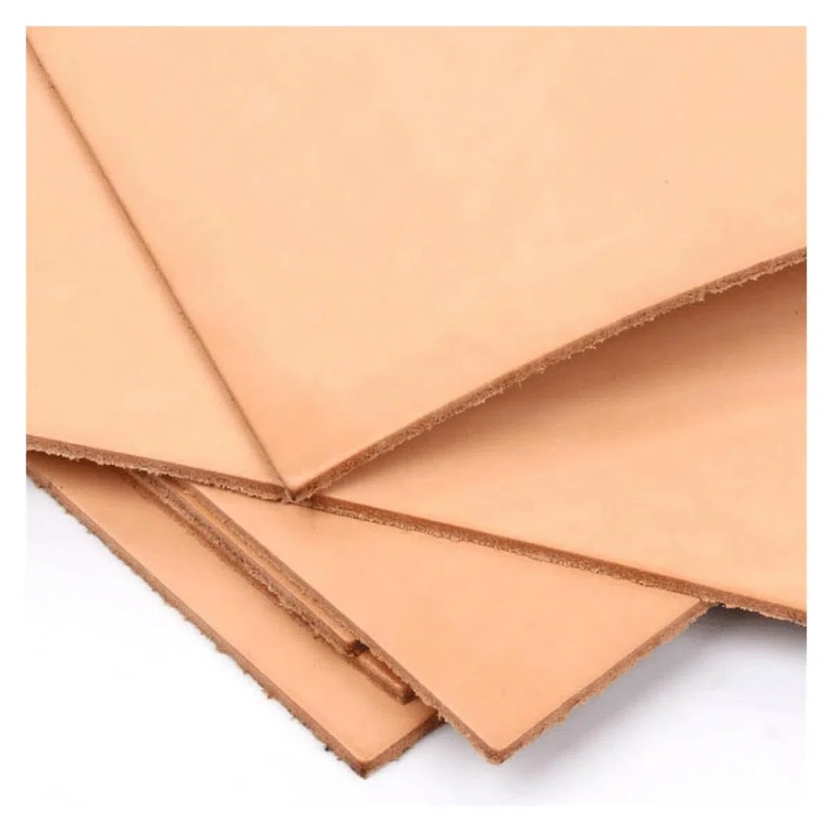Láminas de cuero auténtico, Piel de vacuno primera capa, curtida vegetalmente, 3 mm grosor, varios tamaños(30x30cm)