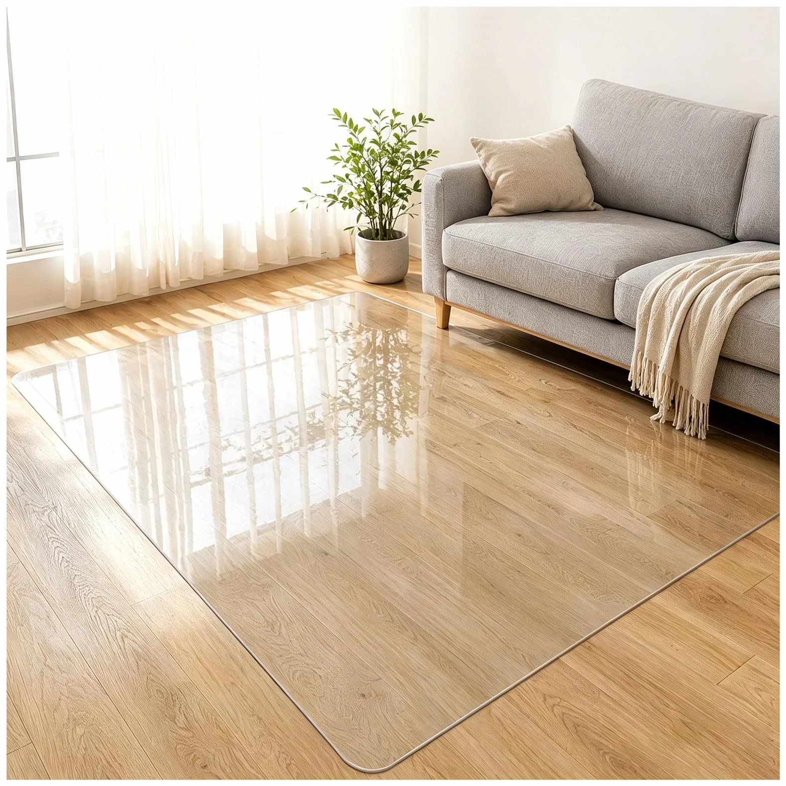 Tapete Silla Escritorio Transparente Fácil Lavado 35x190cm 1,5 mm Alfombra Protector Parquet Resistente Desgaste Diario