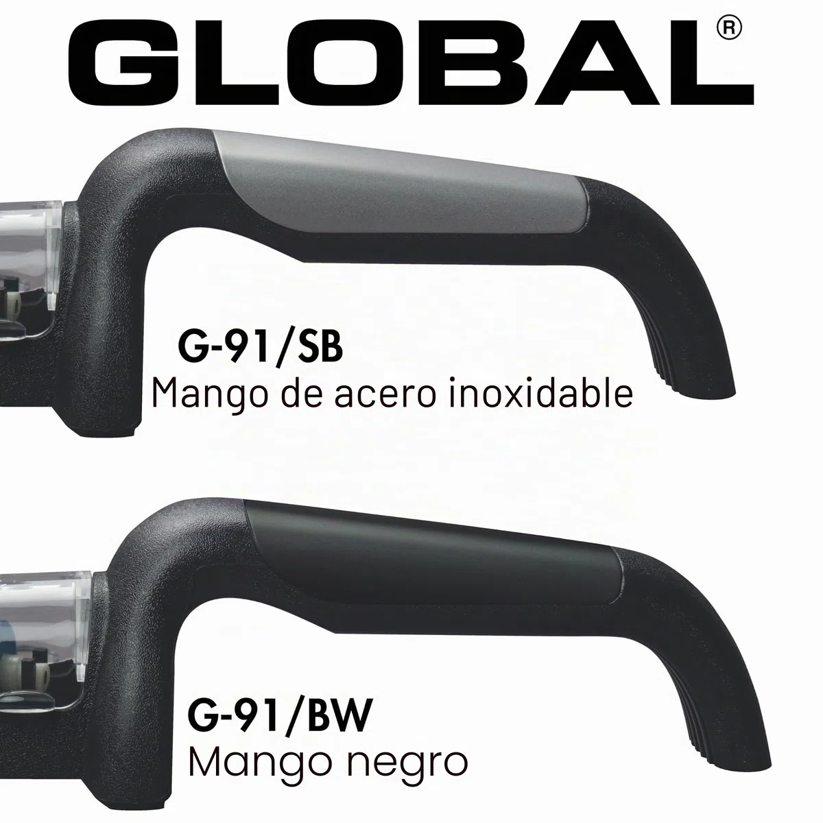 Global G-91/BW Minosharp - Afilador de cuchillos (cerámica, 2 niveles, 2,1, acero inoxidable)