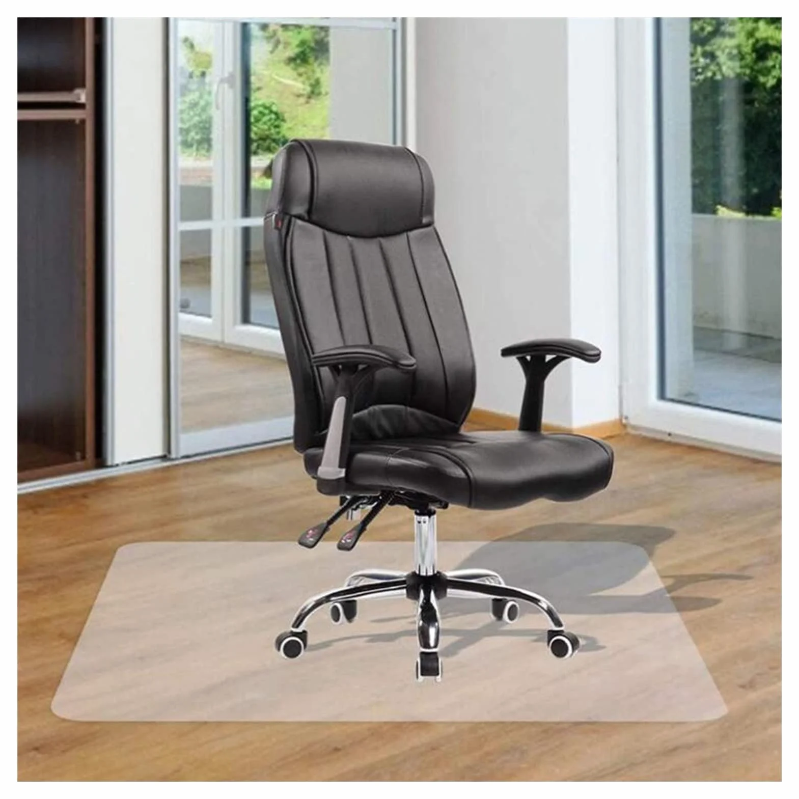Clear Plastic Vinyl Rug Protector Cover Office Clear Hardwood Chair Mat, Rectangle Plastic Vinyl Floor Carpet for Kitchen, 1.5/2mm Thick,Office Chair Mat Non Slip PVC Transparent Rectangle Floor Prote