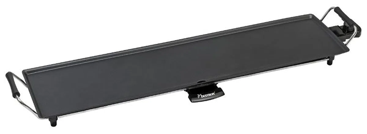 Bestron XXL Plancha electrica para cocinar, plancha cocina con revestimiento antiadherente, Parrilla eléctrica para hasta 8 personas, 1800 vatios, color: negro
