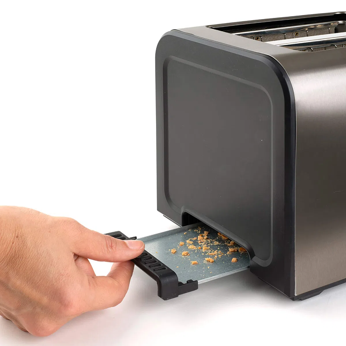 Tostadora Black+Decker con 2 ranuras extra anchas y con accesorio para sandwitch. 900W. Inox