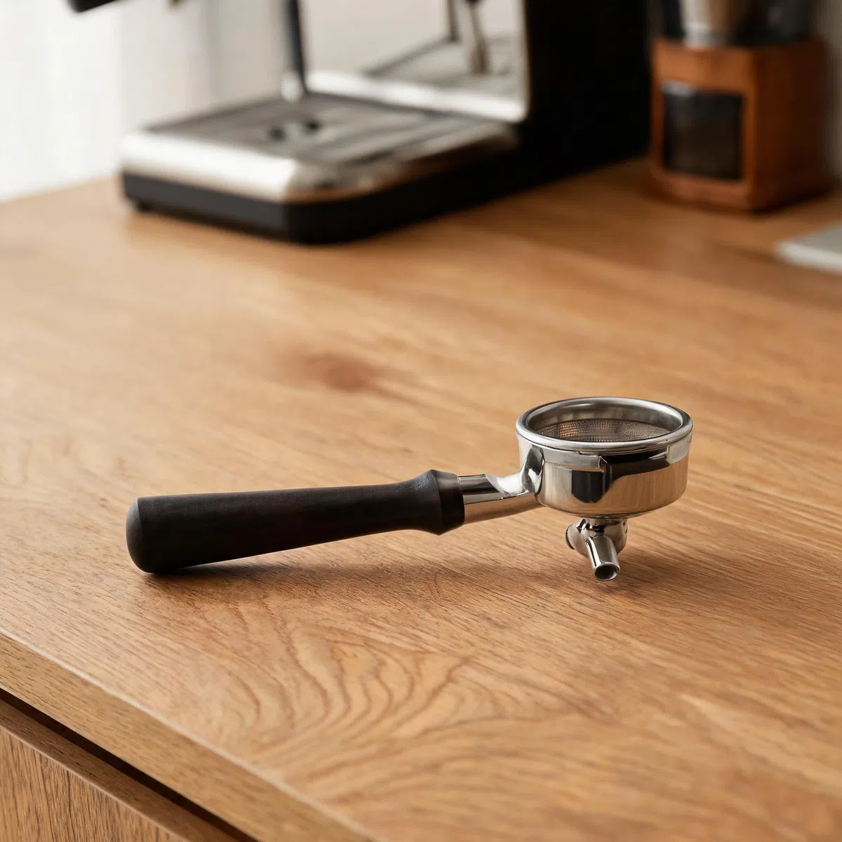 Filtro portafiltro Espresso 58 mm con cesta de filtro para Breville Serie 9, portafiltro de acero inoxidable 304 con mango de madera, extraíble para fácil limpieza, para cafeteras profesionales