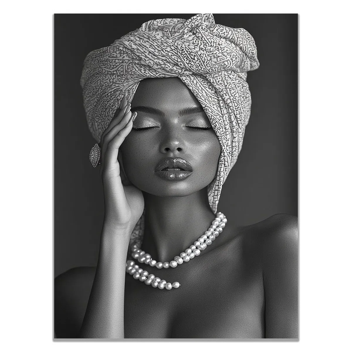TODOAA Blanco Y Negro Abstracto Cuadros, Chica hermosa negra Decoracion Salon Modernos, Salón Comedor Oficina Pintura Lienzos decorativos Cuadros - 60x90cm Sin marco(Blanco)
