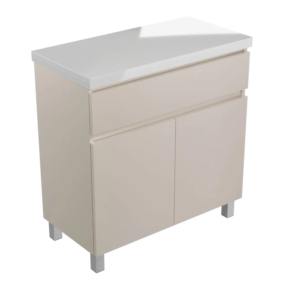 Mueble de baño Ariza Top, suspendido, 80 cm de Ancho, sin Lavabo, con cajón, para lavabos de sobre encimera - Cachemira Mate