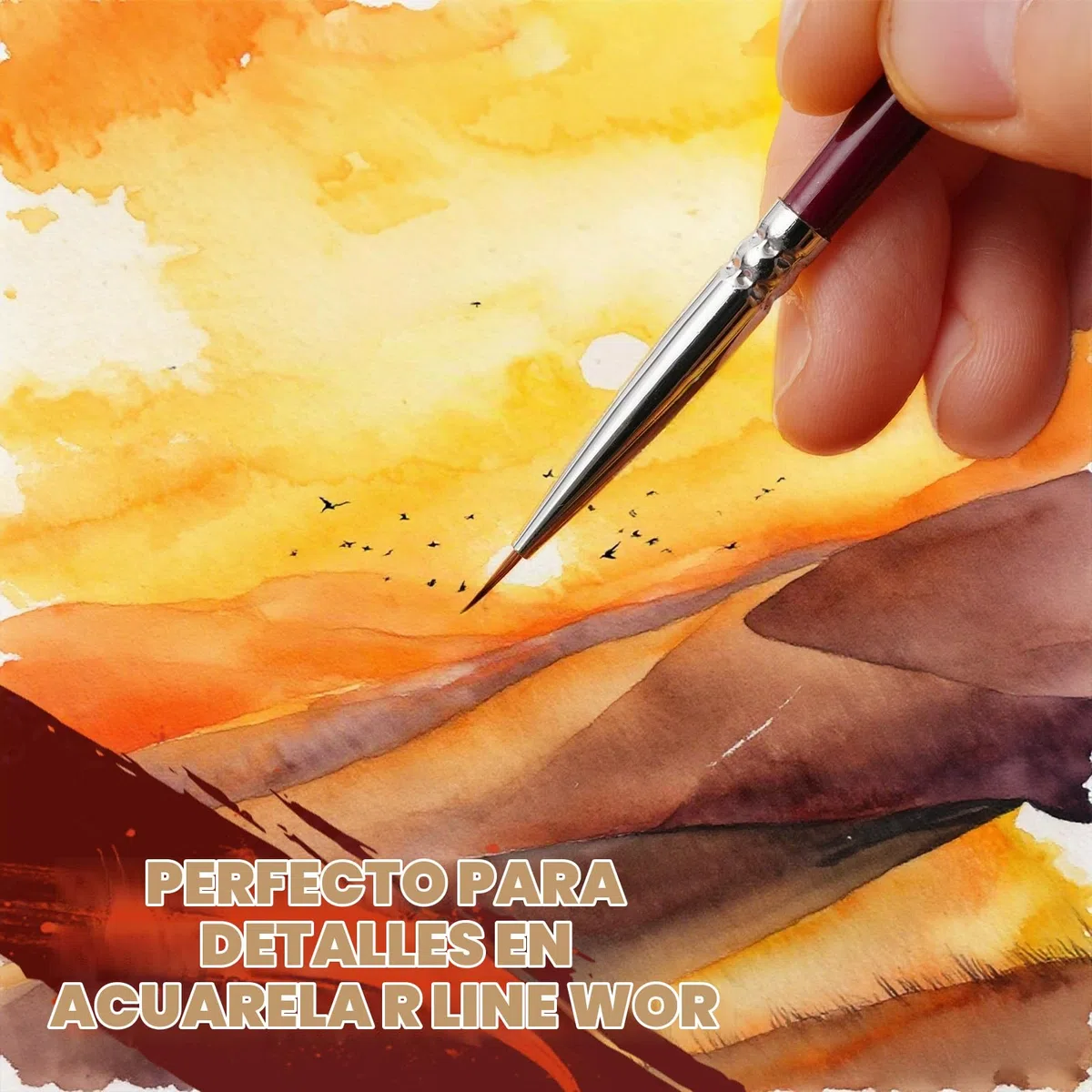 Golden Maple 7 pinceles finos de Drybrush, 3 pinceles secos y 4 pinceles Kolinsky para pintura en miniatura, pintura de modelos, tinta de gouache acrílica, 7 tamaños