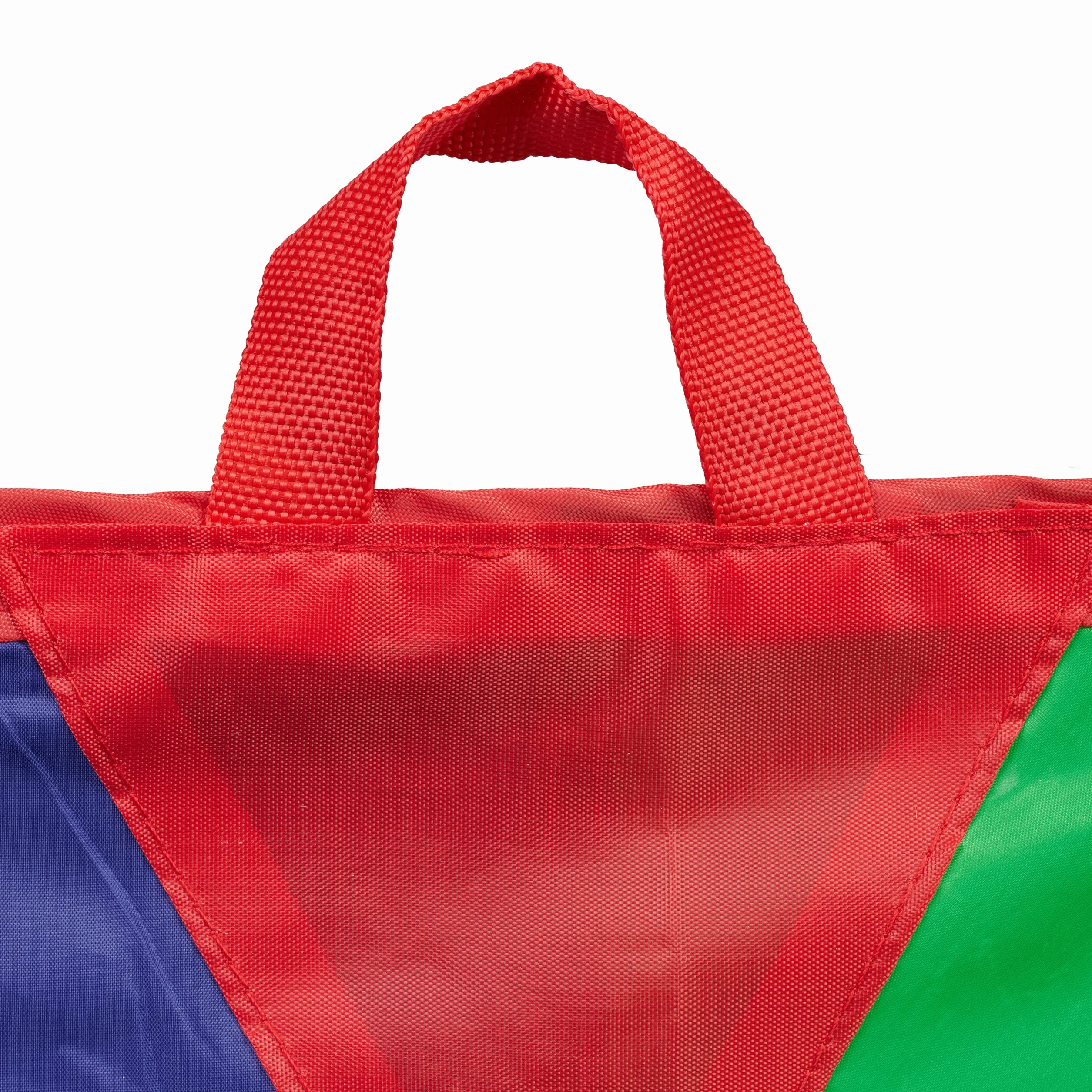Relaxdays Juego de Paracaídas para Niños, Ø 6 m, 12 Asas, Tela Arcoíris Redonda para Saltar, para Exteriores, Multicolor
