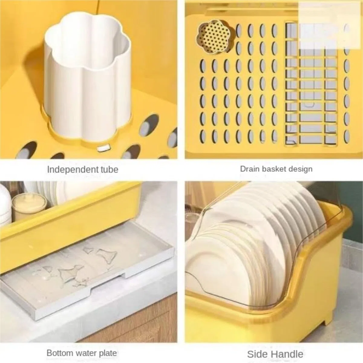Escurridor De Platos Estante para Platos Organizador De Cocina Rejilla para Secar Platos Almacenamiento De Vajilla Soporte para Tazones Estante De Drenaje Organizador Rejilla para Secar Plat