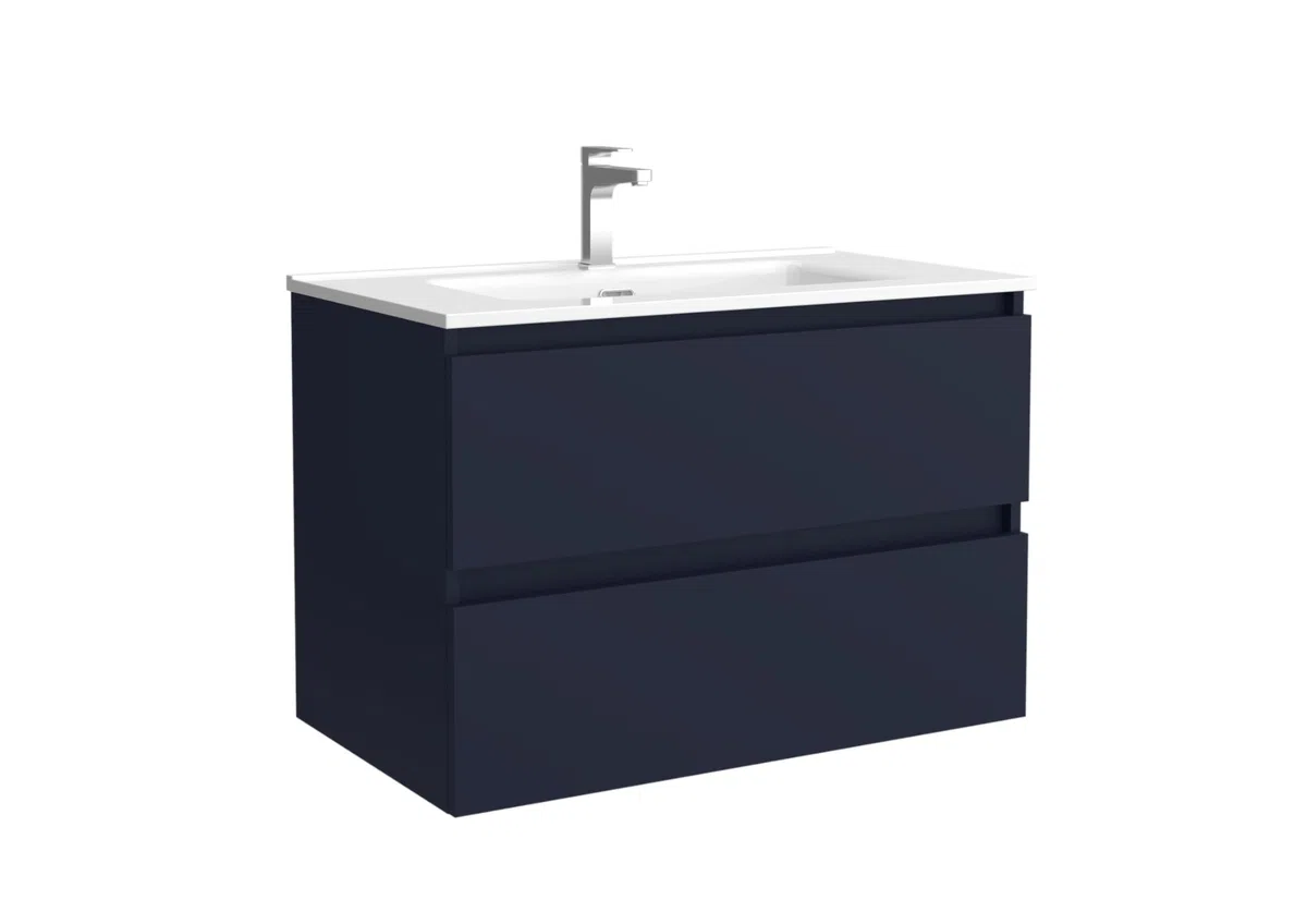 Salgar Mueble de baño Bequia 80cm + Lavabo cerámica | Azul Mate|80x45x56