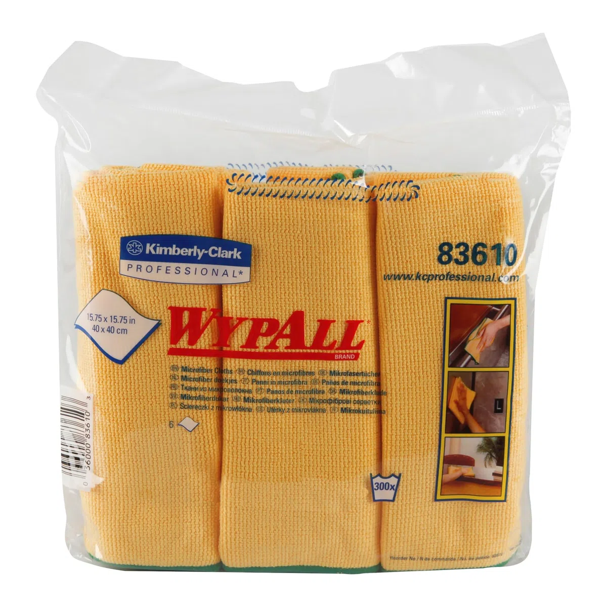 Wypall Paños de Microfibra 8394, 4 Paquetes portátiles x 6 paños Amarillos