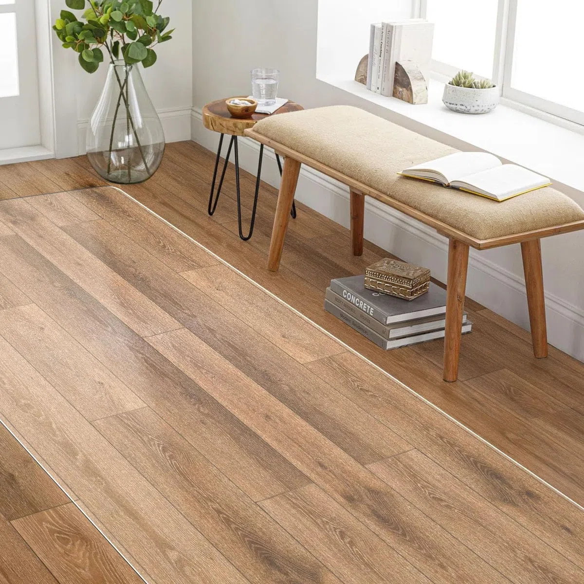 Alfombrilla de protección de suelo duro de 1,5 mm de grosor para silla de oficina para suelos laminados de parquet, protector de suelo de polipropileno (80 x 150 cm)