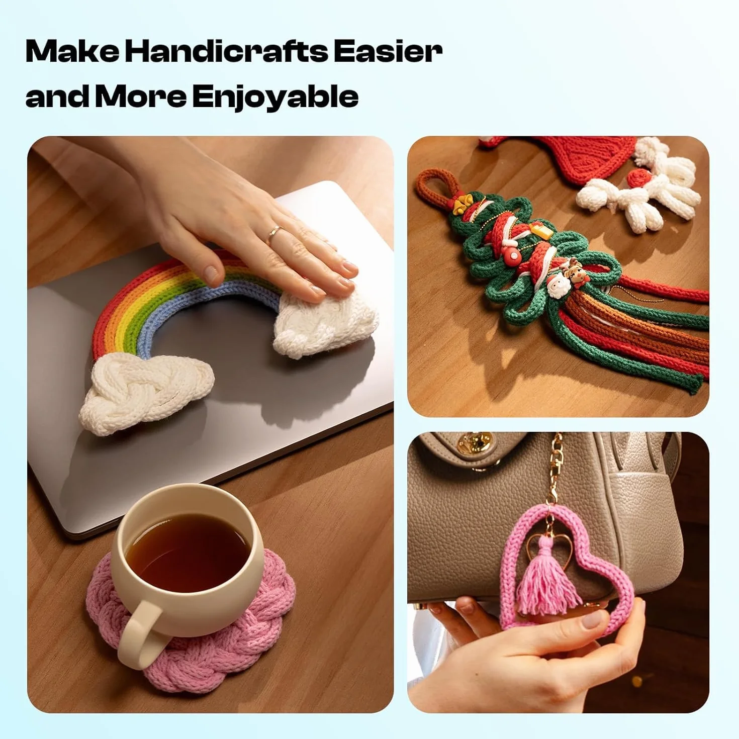 Caydo Tricotin Automatique, Machine de Tricotar Tejer, Eléctrico Máquina de Tejer, Mini Molino de Tejer, Herramienta de Tejer para el Hogar, DIY Máquina de Ganchillo para Adultos y Niños, Patente