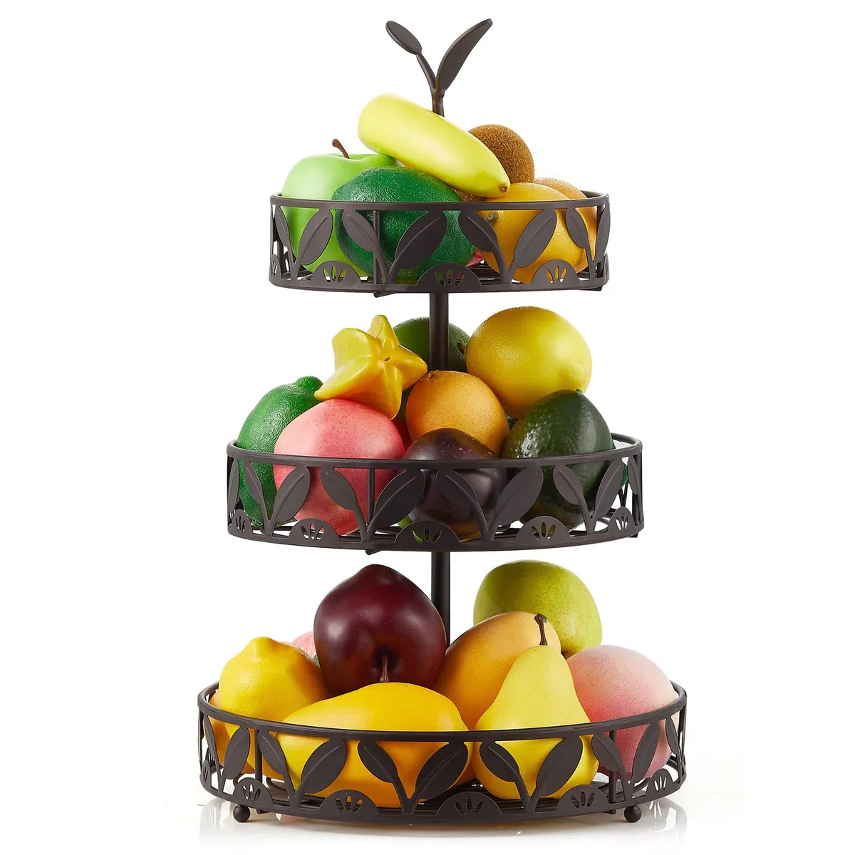 Cesta de frutas de 3 niveles para cocina, soporte para fruteros, cestas de almacenamiento de frutas desmontables, soporte para encimeras, encimera de cocina, mesa de comedor