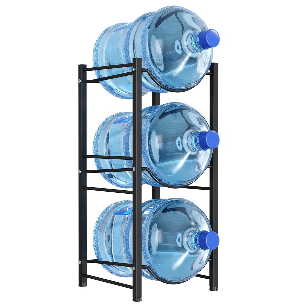 Lifewit Porta Garrafa de Agua de 22L, Soporte para Botellas de Agua de 3 Niveles, Organizador de Almacenamiento de Agua para Hogar, Sala de Estar u Oficina, Negro