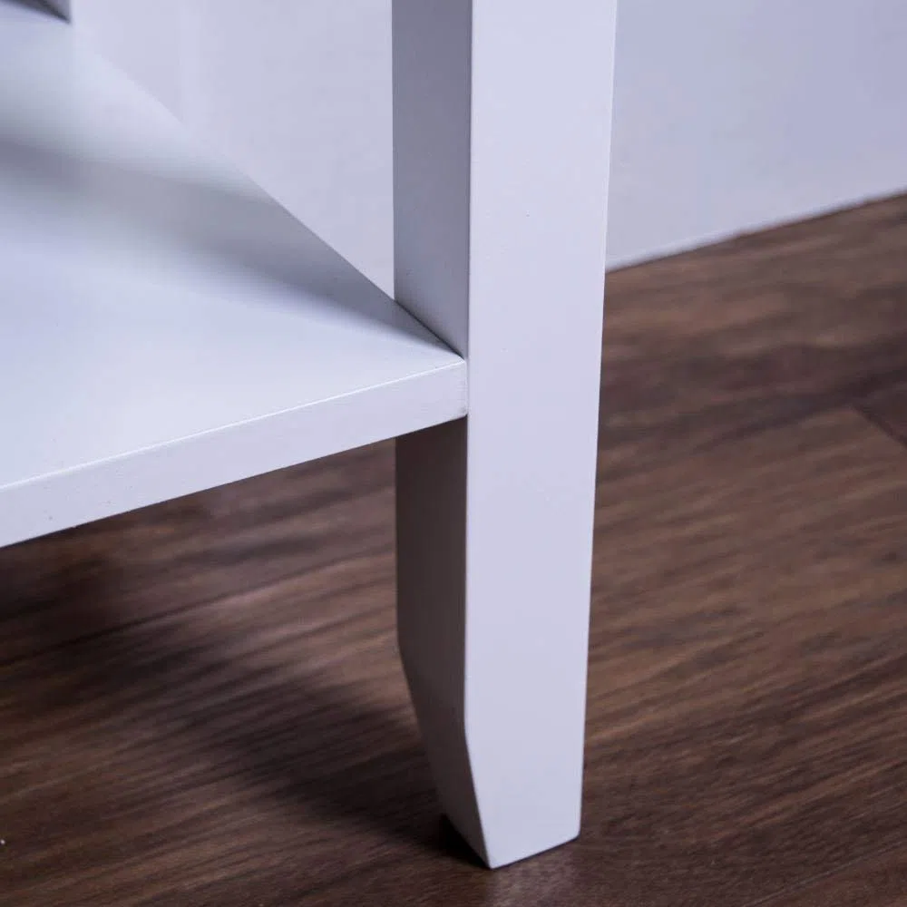 Mesa Consola de 2 cajones con estantería Home Discount Windsor Consola de 2 cajones, Mesa 74 x 80 x 30 cm Blanco