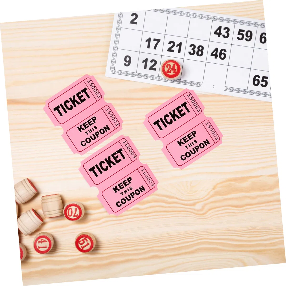 4 Rollos boletos para la rifa de boletos billete falso decoraciones circo Entradas para eventos Boletos de puerta entradas para el aula boletos para la rifa del festival Papel rosa