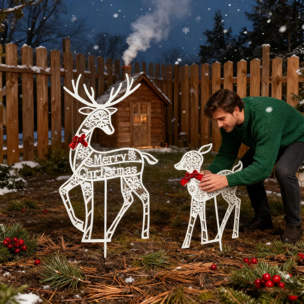 Navideños Para Exterior Decoración De Jardín Trasero Estacional | Decoraciones Festivas De Jardín Para Propietarios Vecindario Porche Patio Entrada Y Actividad Familiar