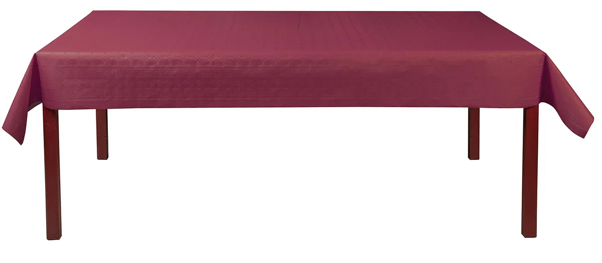 Pro Nappe - Ref R480622I - Mantel de Papel Damasco desechable en Rollo 6 M de Largo X 1,20 M de Ancho - Color Burdeos - Papel Damasco con Estampado Universal Chic y clásico - Caja de 12 Rollos