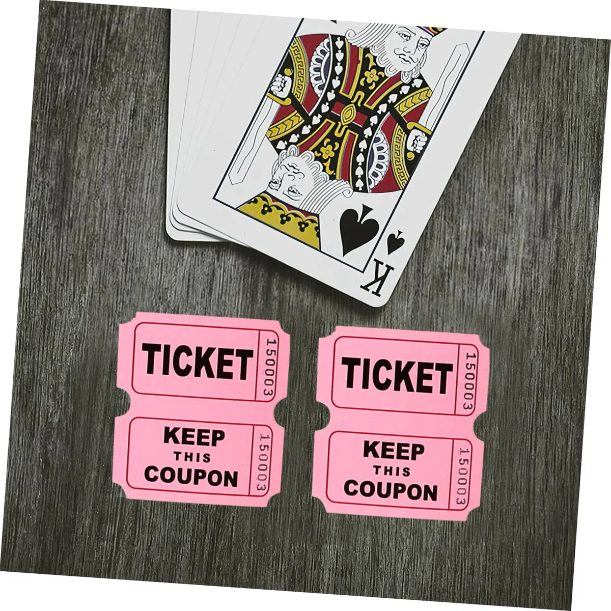 4 Rollos boletos para la rifa de boletos billete falso decoraciones circo Entradas para eventos Boletos de puerta entradas para el aula boletos para la rifa del festival Papel rosa
