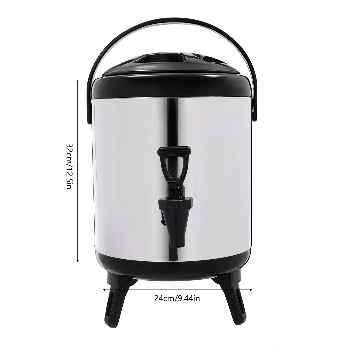 Dispensador de bebidas aislado de acero inoxidable con grifo, urna de catering, cubo térmico para agua caliente, té, café, fiesta