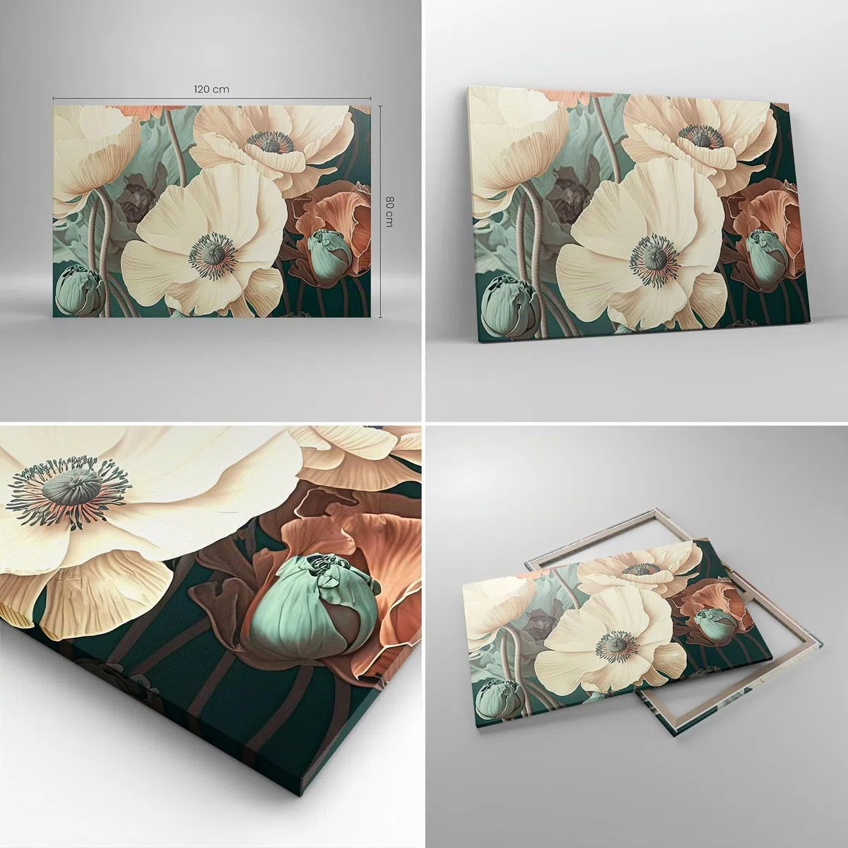 Cuadros Decoracion Salon Flores Plantas Pastel Lienzos decorativos 120x80cm Cuadro Sobre Lienzo Moderno Dormitorio Cocina Cuadros Pared Imágenes Wall Art Prints Decor Canvas Grande XXL AA120x80-5925