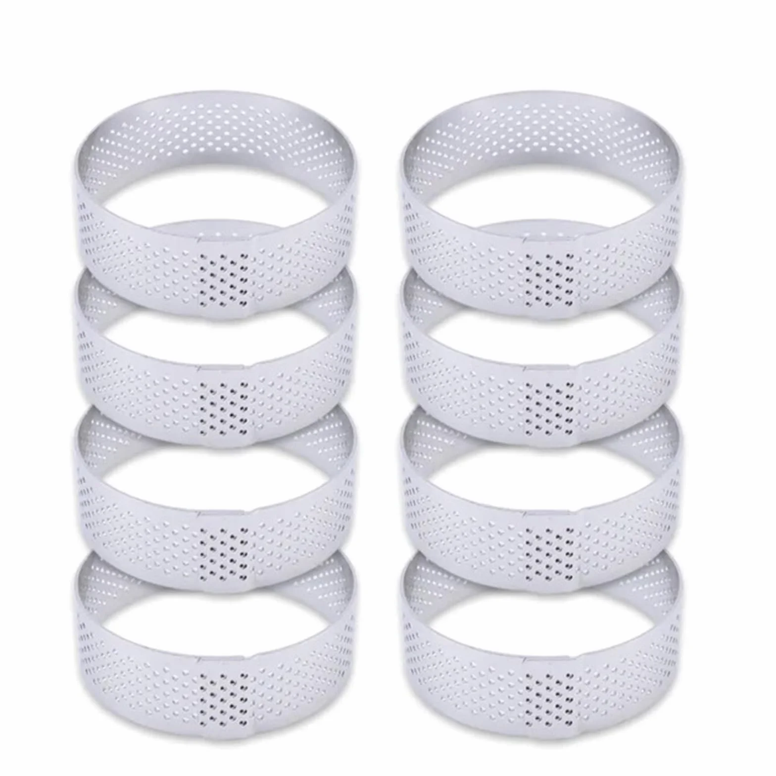 Anillo para Tartas Molde for Tarta de Acero Inoxidable de 6, 8 y 10 CM, Anillo for Tartlet, moldes for Pasteles y Mousse, Galletas, pastelería, Cortador Circular, Anillo Perforado(8PCS 6CM)
