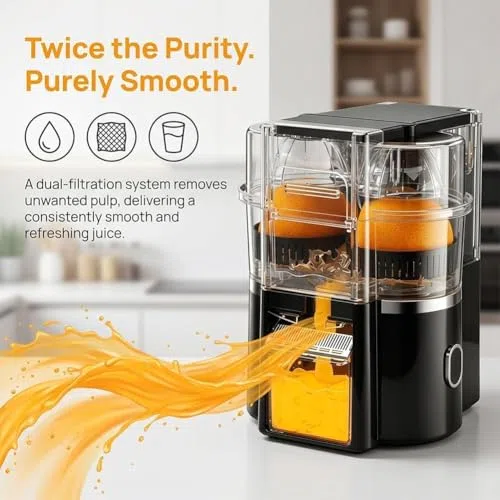 Exprimidor eléctrico de cítricos, prensador de limón de corte automático de doble cabeza, exprimidor de naranja inalámbrico de 2 velocidades con filtro de pulpa, extractor de frutas inalámbrico