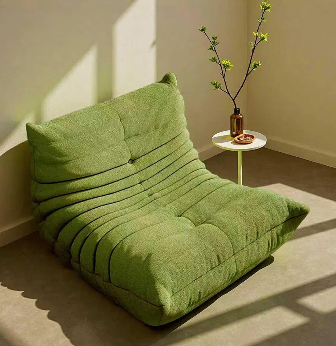 Togo Sillón Bajo, Puf, Sillón De Piso, Decorativo Sin Brazos, Gamuza Suave, Comprimible para Adultos, para Sala De Estar, Dormitorio, Oficina Y Salón